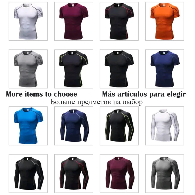 Quick Dry Sport Shirt Men Running Fitness Soccer Basketball Jersey Gym Shirt man Sportswear Compress Tights man's t-shirt