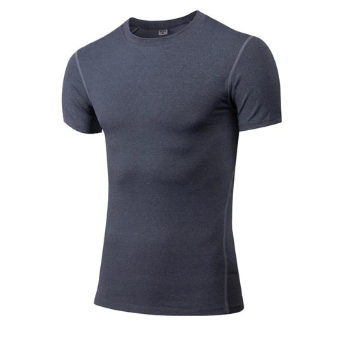 Quick Dry Sport Shirt Men Running Fitness Soccer Basketball Jersey Gym Shirt man Sportswear Compress Tights man's t-shirt