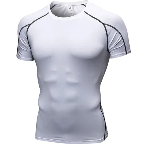 Quick Dry Sport Shirt Men Running Fitness Soccer Basketball Jersey Gym Shirt man Sportswear Compress Tights man's t-shirt