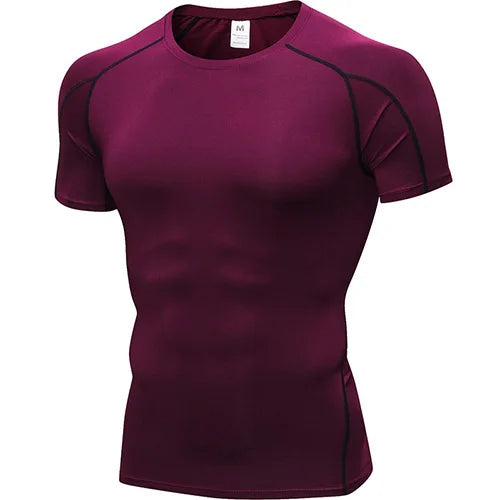 Quick Dry Sport Shirt Men Running Fitness Soccer Basketball Jersey Gym Shirt man Sportswear Compress Tights man's t-shirt