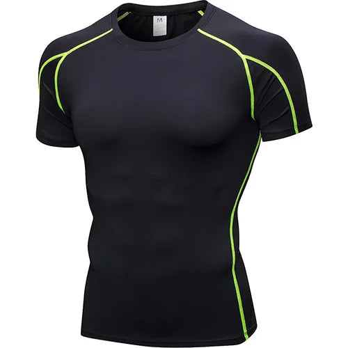 Quick Dry Sport Shirt Men Running Fitness Soccer Basketball Jersey Gym Shirt man Sportswear Compress Tights man's t-shirt