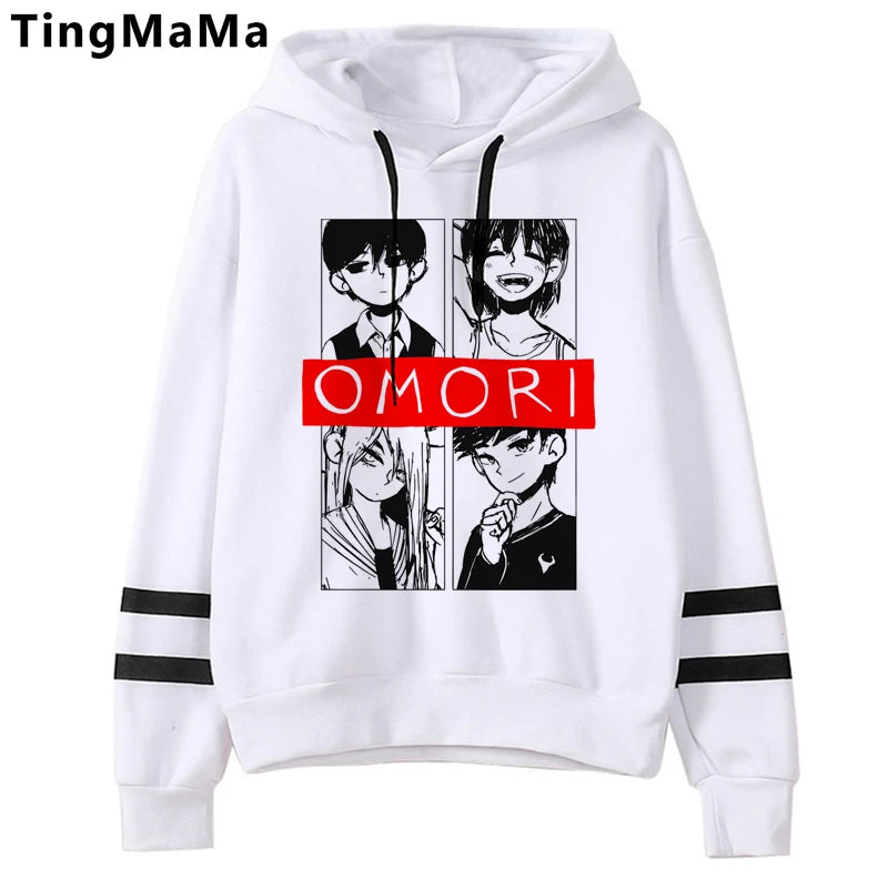 New Games Omori Hoodies Men Kawaii Winter Warm Streetwear Funny Cartoon Hip Hop Harajuku Fashion Unisex Sweatshirts Male