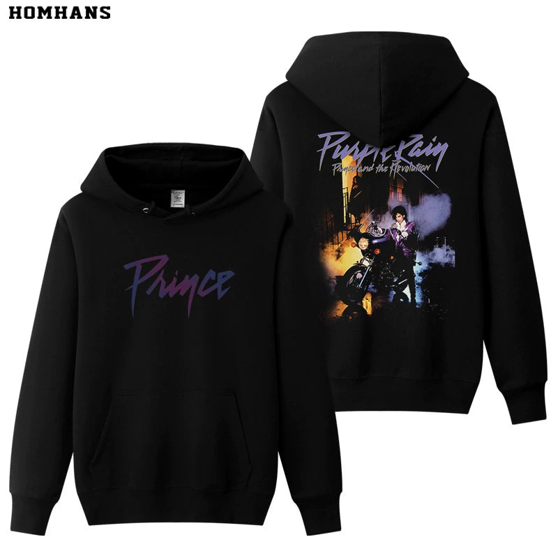 Red and Korean Prince Purple Rain Rock Music Loose Sweater