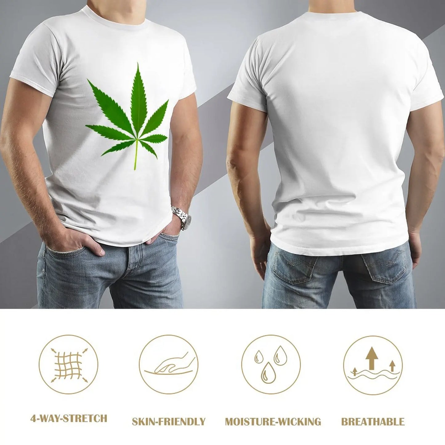 Realistic Weed Symbol T-Shirt Blouse black t shirts tees mens t shirts pack