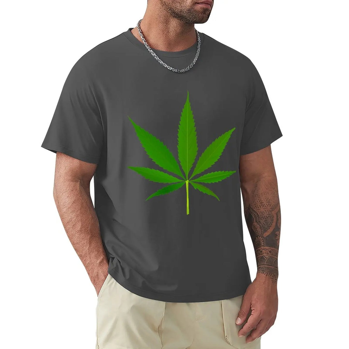 Realistic Weed Symbol T-Shirt Blouse black t shirts tees mens t shirts pack