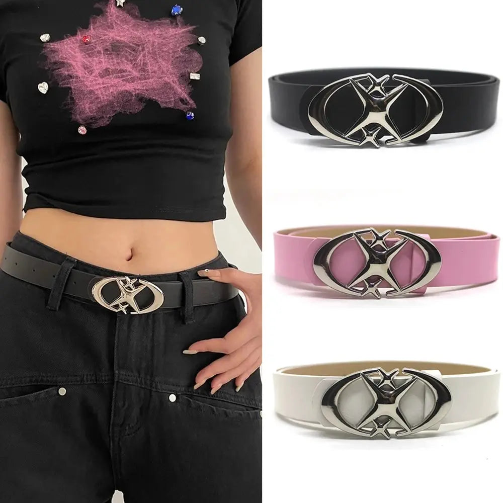 2025 Unisex Belt Punk Star Buckle Design Cross Metal Vintage Gothic Y2K Belt