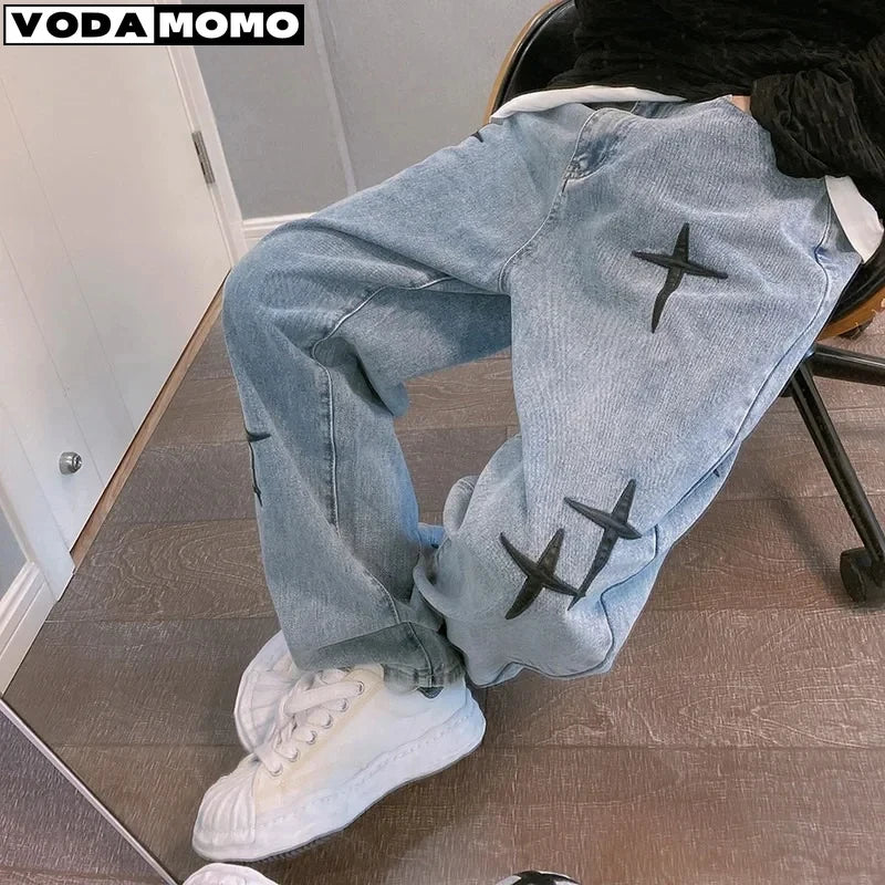 2025 Wide Leg Cargo Pants men Streetwear Baggy men Jeans pants Fashion Straight Male men Clothing streetwear cargo pants y2k clothes