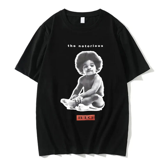 The Notorious Big Poppa Hip Hop Style T-shirt Biggie Smalls Tshirt Men Women Casual Pure Cotton Tees Men's Fashion T Shirts Tops