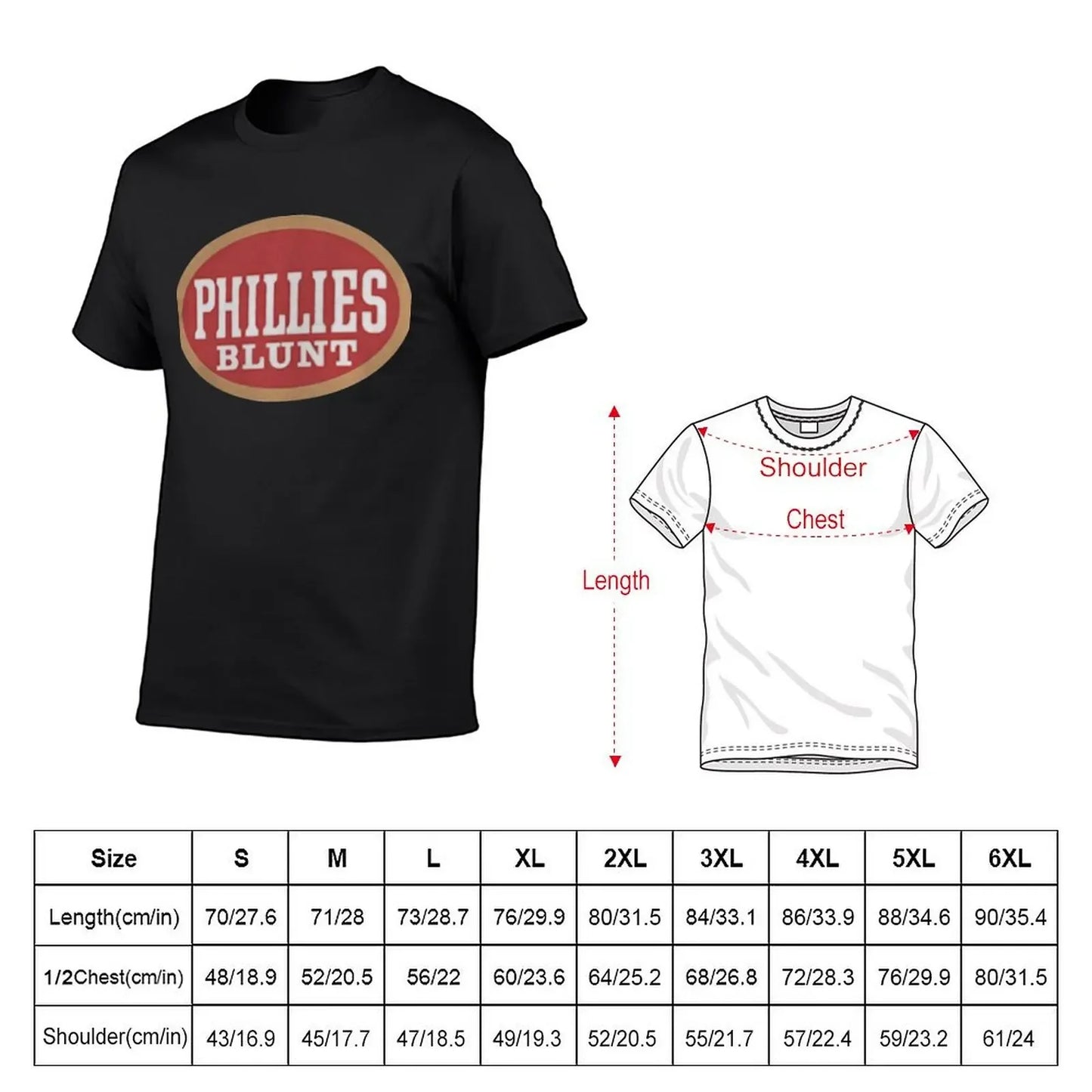 Phillies Blunt T-shirt korean fashion customizeds mens t shirts pack