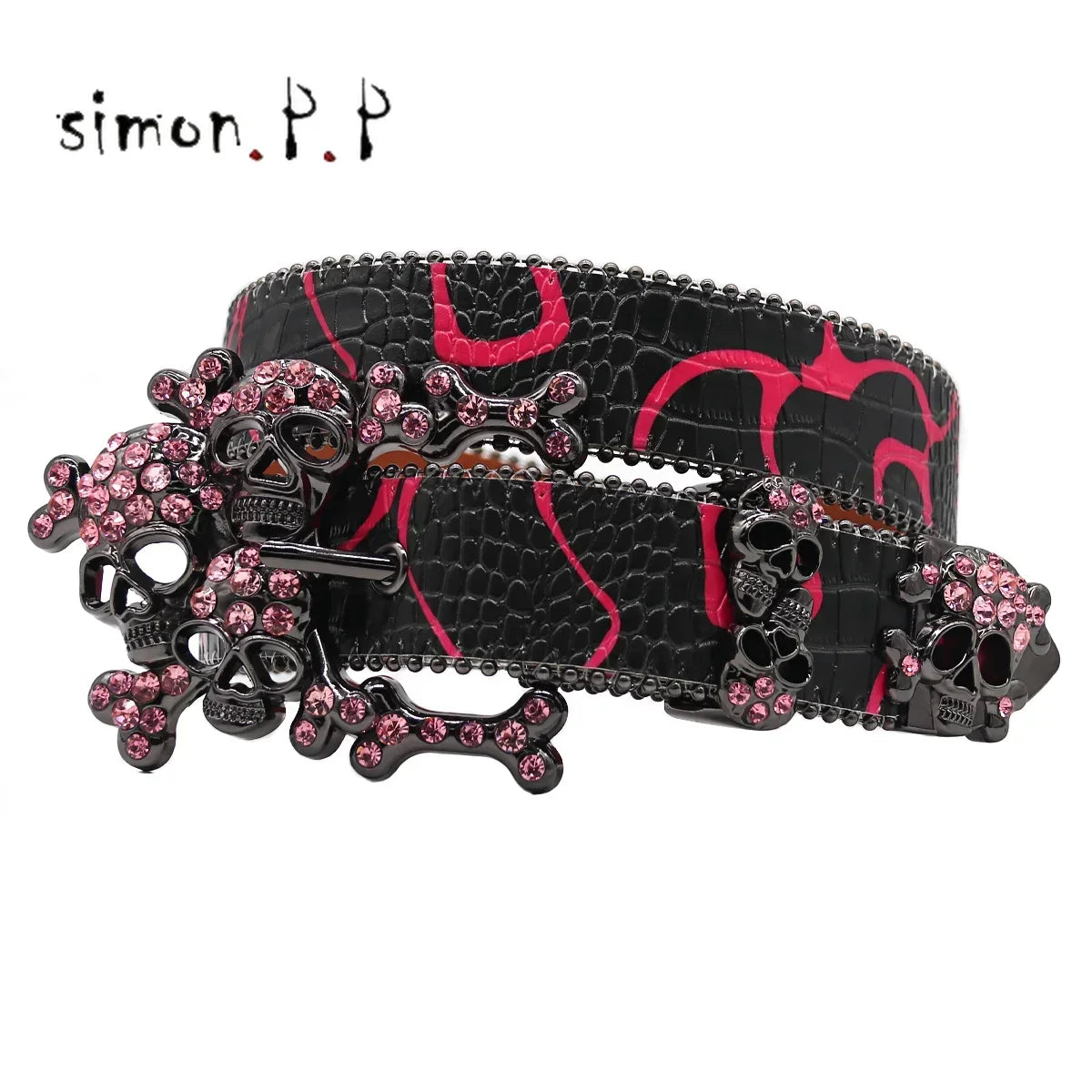 BIG SKULL Rhinestone Western Belts