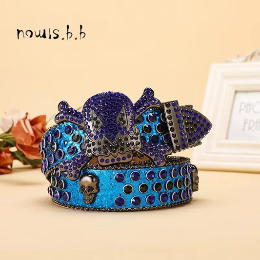 BIG SKULL Rhinestone Western Belts