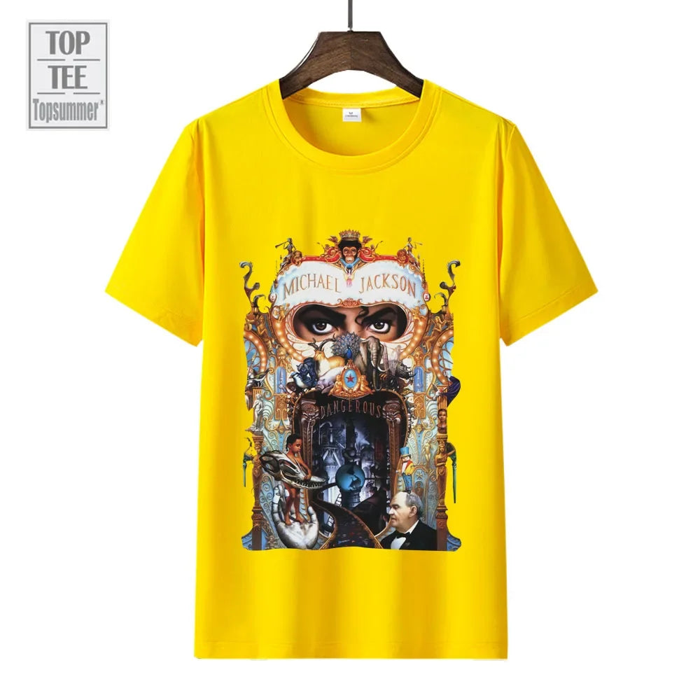 Michael Jackson Dangerous Music Album T Shirt For Men'S Women'S Short Sleeve Oversized T-Shirt Fashion Graphic Printed Tops Tees