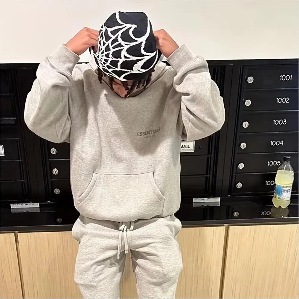 2025 New Goth Spider Web Jacquard Beanie Caps Y2K Knit Warm Hip Hop Unisex Elastic Knit Hat For Women Men Streetwear