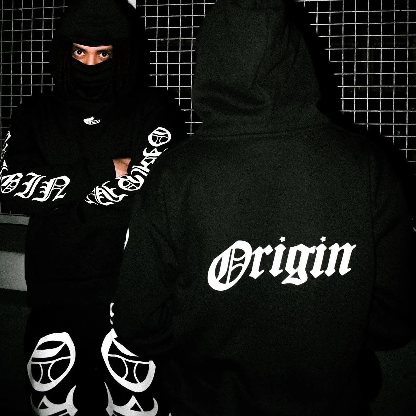 2025 Calligraphy Letter Embroidered Origin Jacket Men Y2k Streetwear Two piece Hoodie