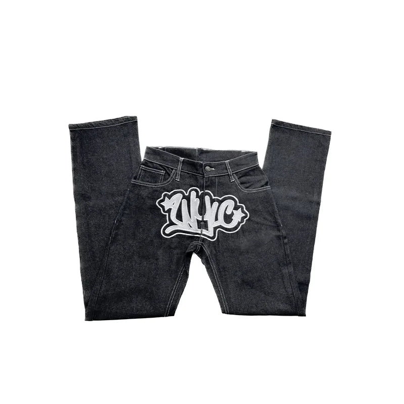 2025 Y2K Jeans high quality Hip Hop streetwear goth Unisex Casual Fashion wide leg Denim Pants