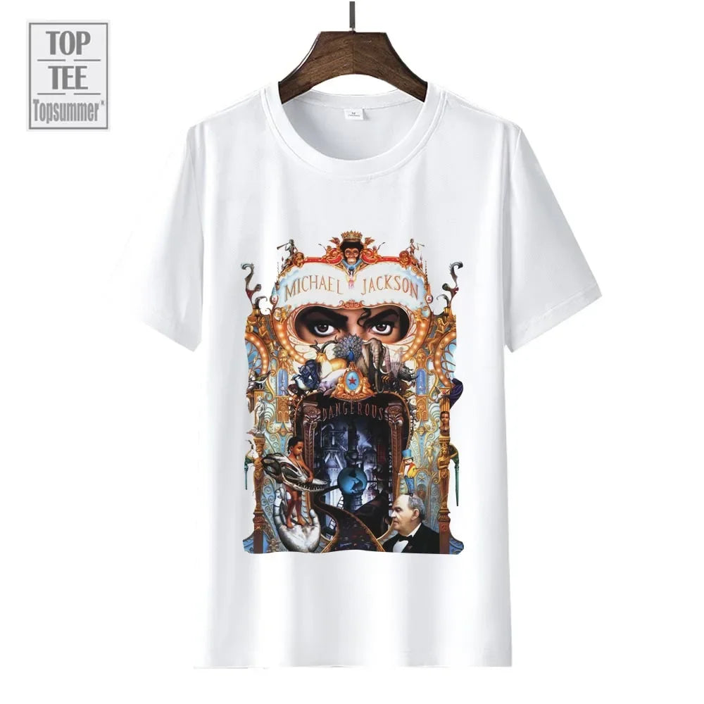 Michael Jackson Dangerous Music Album T Shirt For Men'S Women'S Short Sleeve Oversized T-Shirt Fashion Graphic Printed Tops Tees