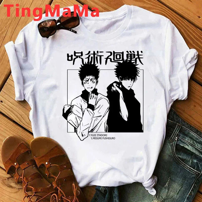 Japanese Anime Jujutsu Kaisen Men T Shirts Itadori Yuji Print Harajuku Tops Ryomen Sukuna Unisex Short Sleeves T-Shirt Male