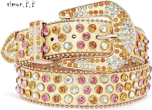 2025 Fashion Bb Simon Belts for Women Men Shiny Diamond Belt Black Blue White Multicolour with Bling Rhinestones As Birthday Gifts