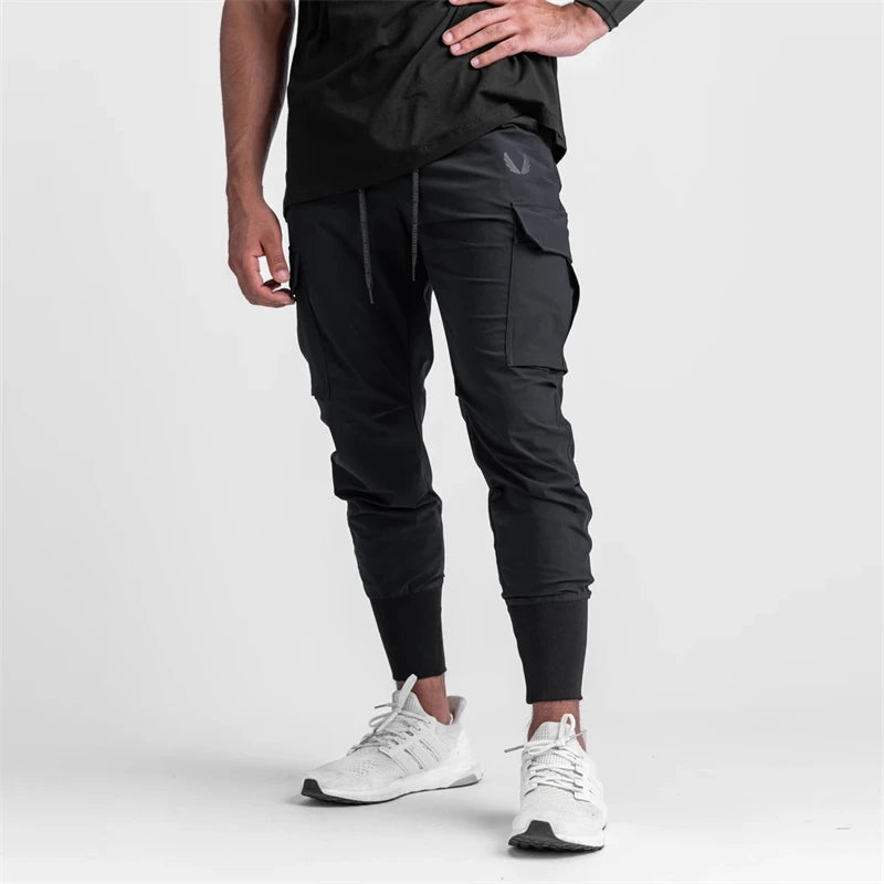 2024 New Men's Cargo Pants Summer Thin Loose Quick-Drying Elastic Leggings Running Training Sweatpants Casual Trend Trousers