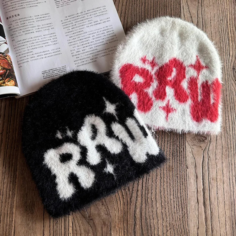 Streetwear letter knitted beanie