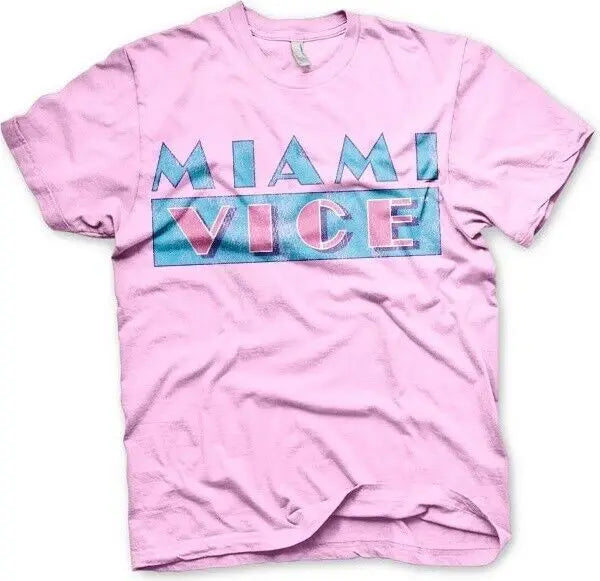 Miami Vice Distressed Logo T-Shirt Pink-