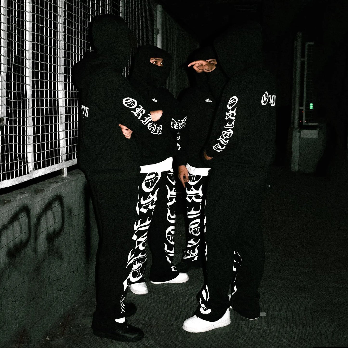 2025 Calligraphy Letter Embroidered Origin Jacket Men Y2k Streetwear Two piece Hoodie