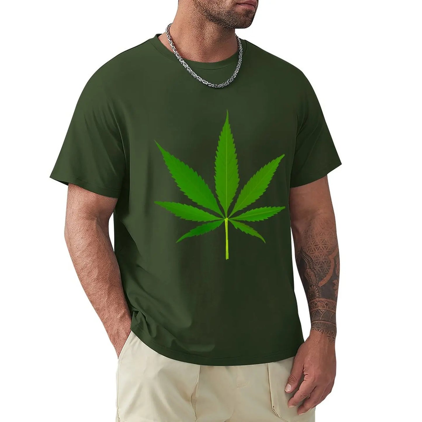 Realistic Weed Symbol T-Shirt Blouse black t shirts tees mens t shirts pack