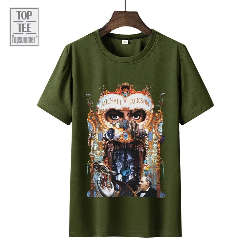 Michael Jackson Dangerous Music Album T Shirt For Men'S Women'S Short Sleeve Oversized T-Shirt Fashion Graphic Printed Tops Tees