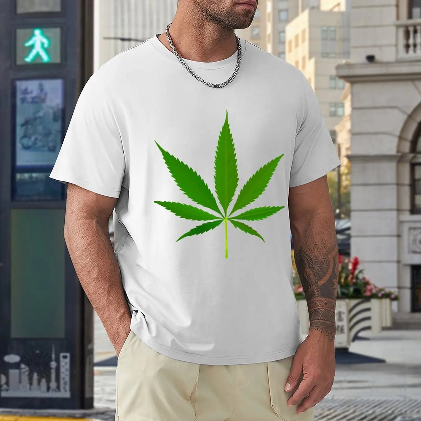 Realistic Weed Symbol T-Shirt Blouse black t shirts tees mens t shirts pack