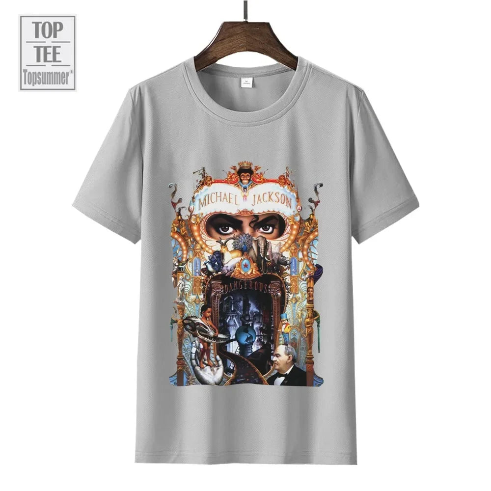 Michael Jackson Dangerous Music Album T Shirt For Men'S Women'S Short Sleeve Oversized T-Shirt Fashion Graphic Printed Tops Tees