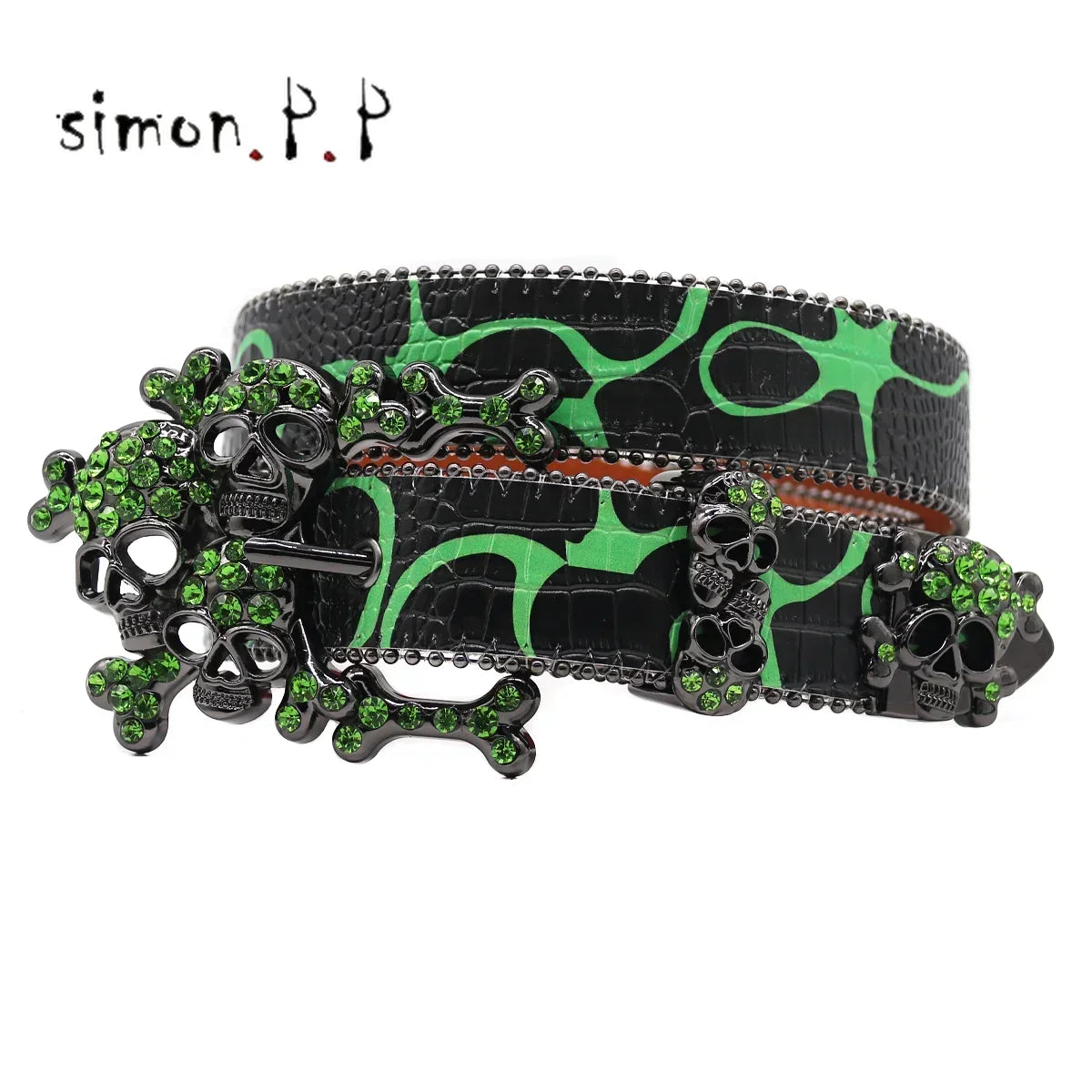 BIG SKULL Rhinestone Western Belts