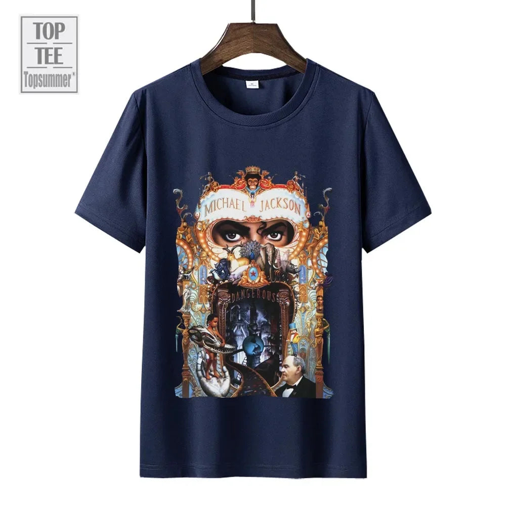 Michael Jackson Dangerous Music Album T Shirt For Men'S Women'S Short Sleeve Oversized T-Shirt Fashion Graphic Printed Tops Tees