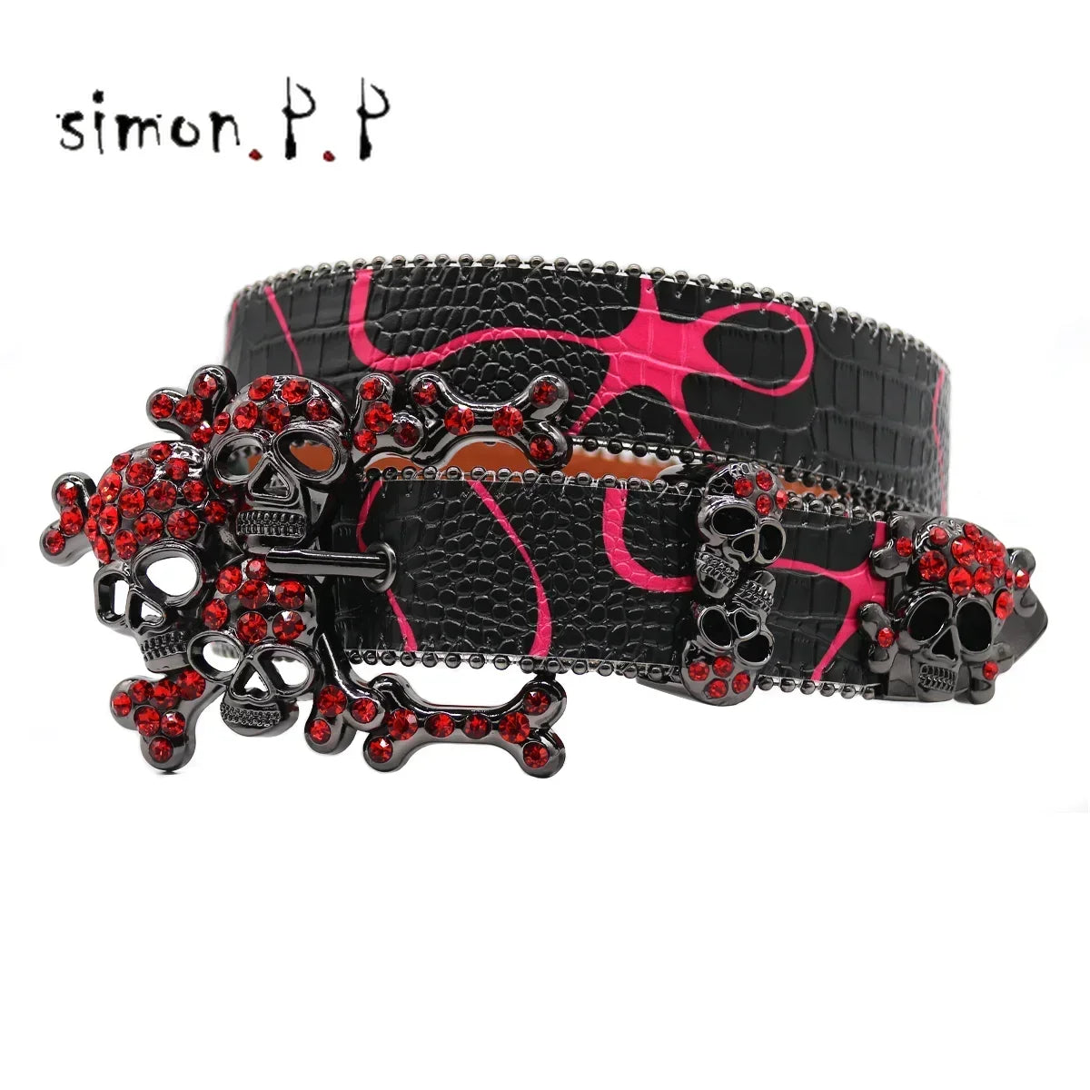 BIG SKULL Rhinestone Western Belts