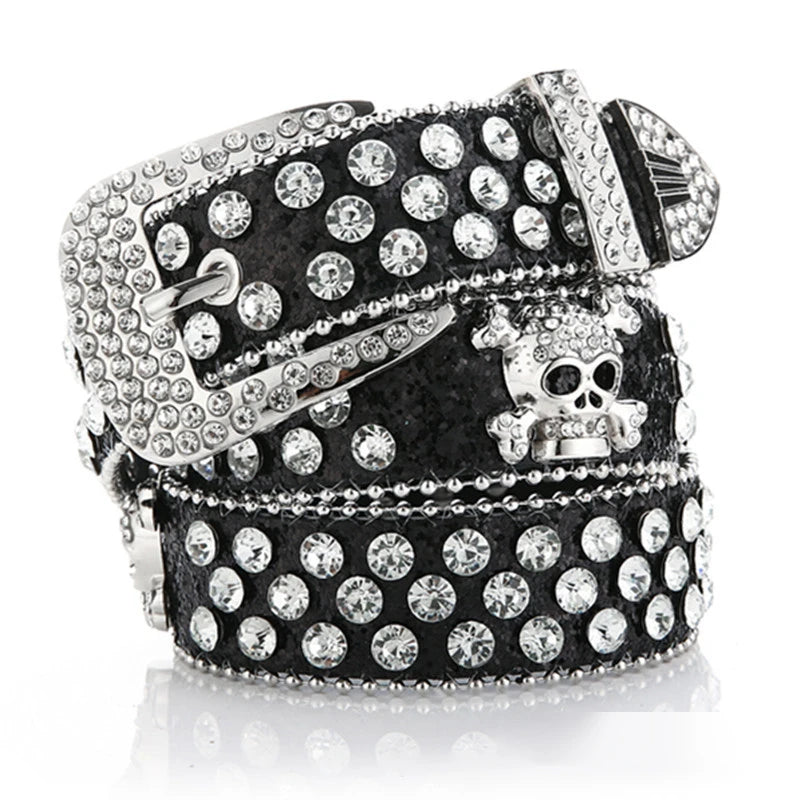 2025 Unisex skull rhinestone belt