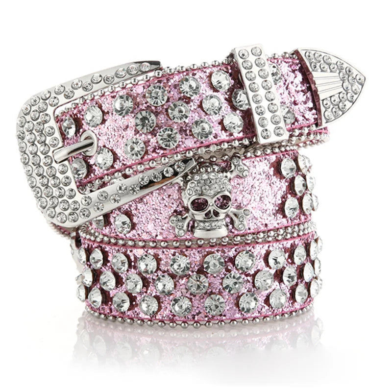 2025 Unisex skull rhinestone belt