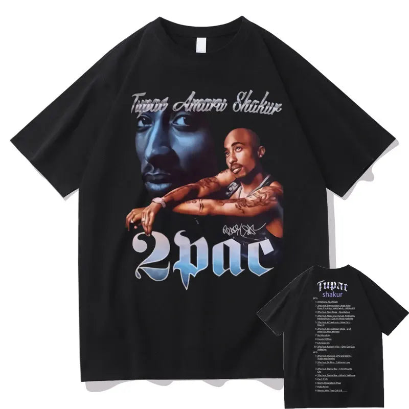 New Rap Tupac 2pac ALL EYEZ Motorbike Vintage Print T Shirt Men Women 100% Pure Cotton T-shirts Playboi Carti Hip Hop Man Tshirt