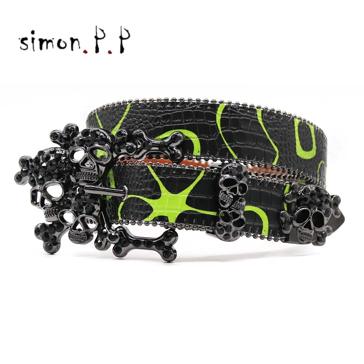 BIG SKULL Rhinestone Western Belts