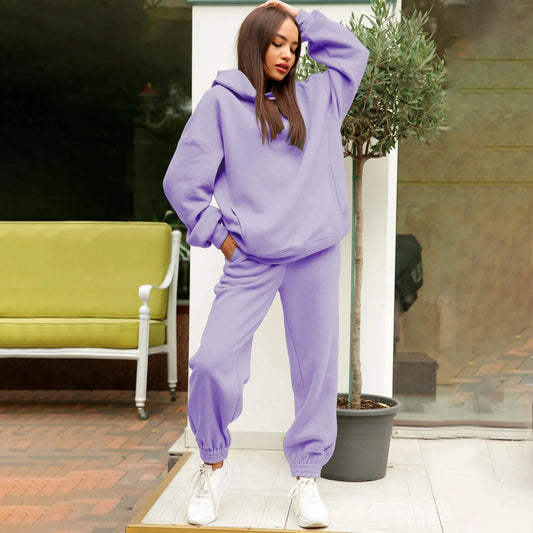 Women's Tracksuit Set 2023 Korean Style Two Piece Set Hoody Top Jogging Pant Training Set Female Sports Track Suits For Fitness