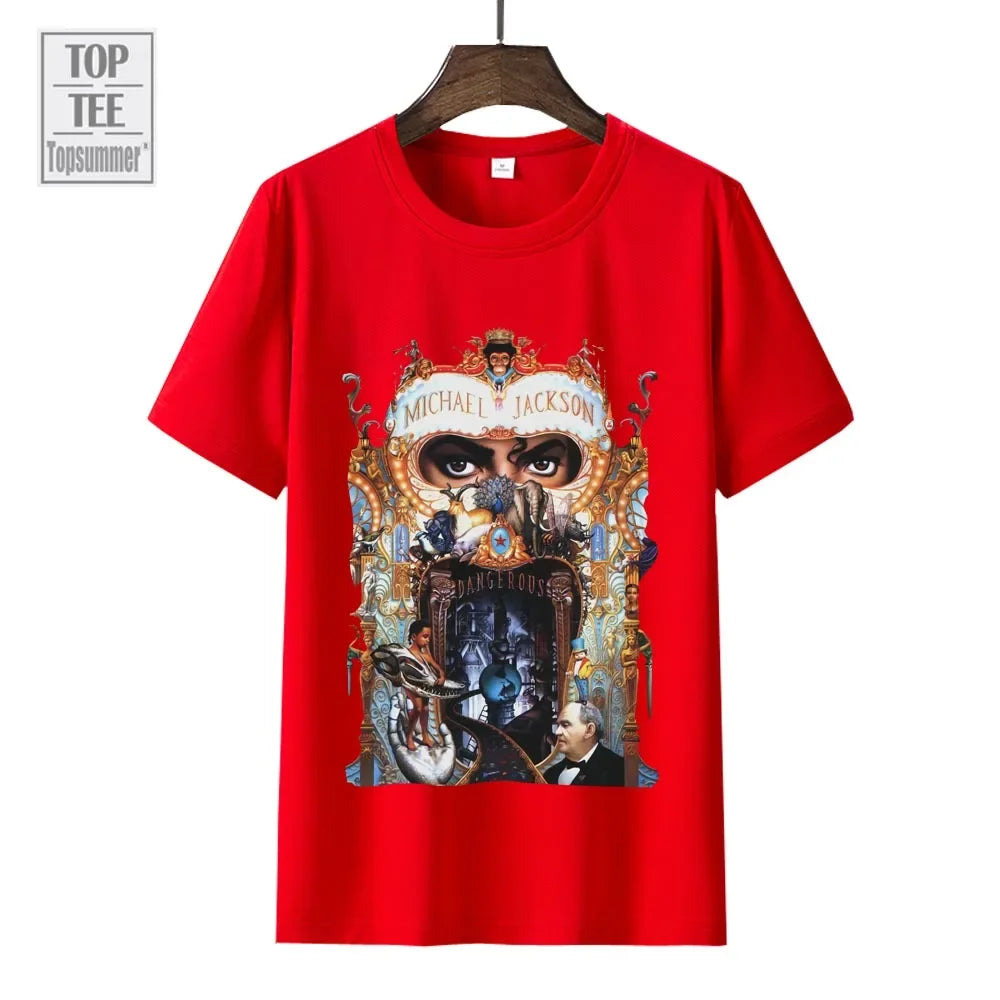 Michael Jackson Dangerous Music Album T Shirt For Men'S Women'S Short Sleeve Oversized T-Shirt Fashion Graphic Printed Tops Tees