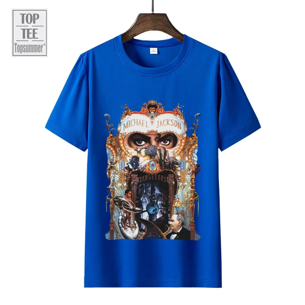 Michael Jackson Dangerous Music Album T Shirt For Men'S Women'S Short Sleeve Oversized T-Shirt Fashion Graphic Printed Tops Tees