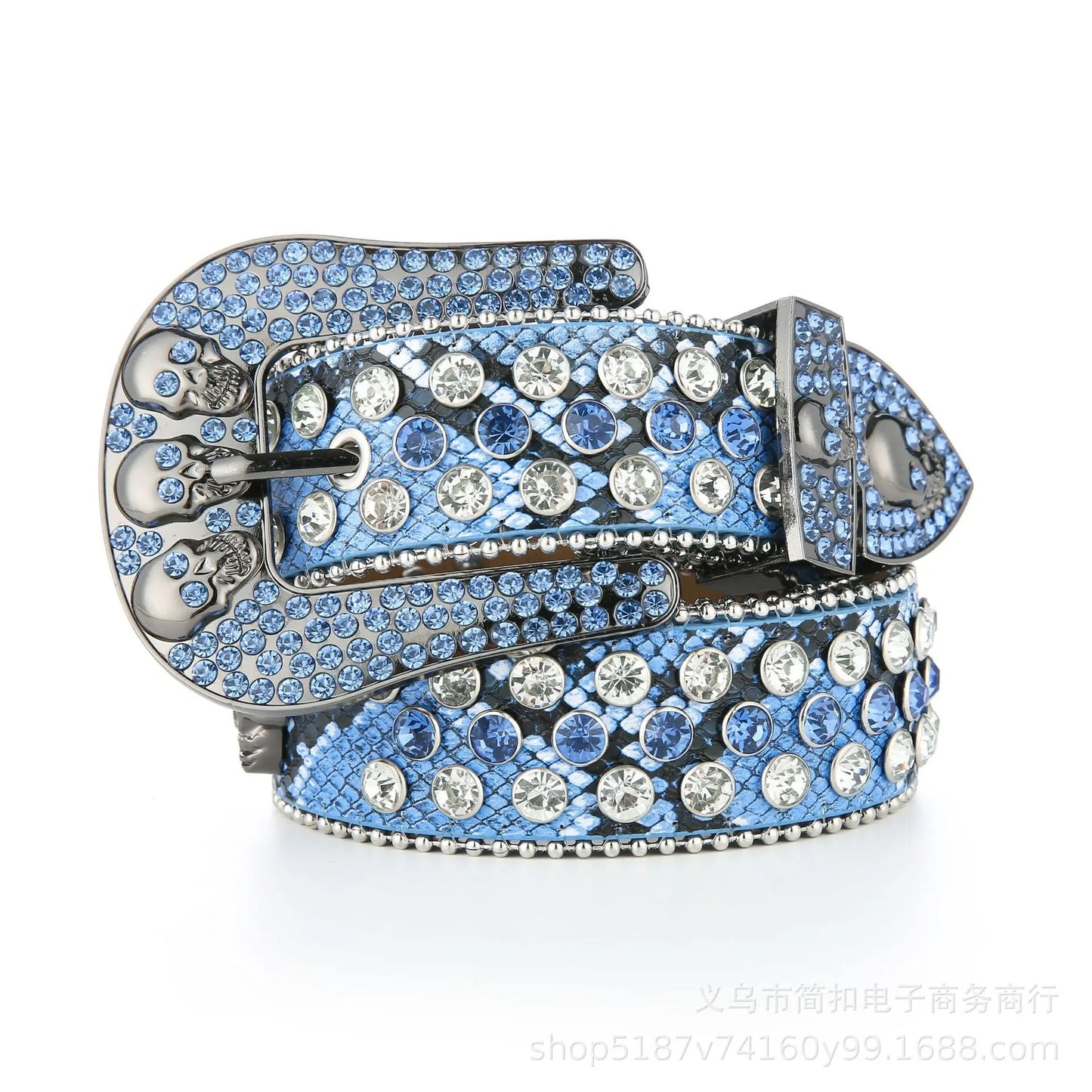 2025 Rhinestone Skeleton Belts Unisex