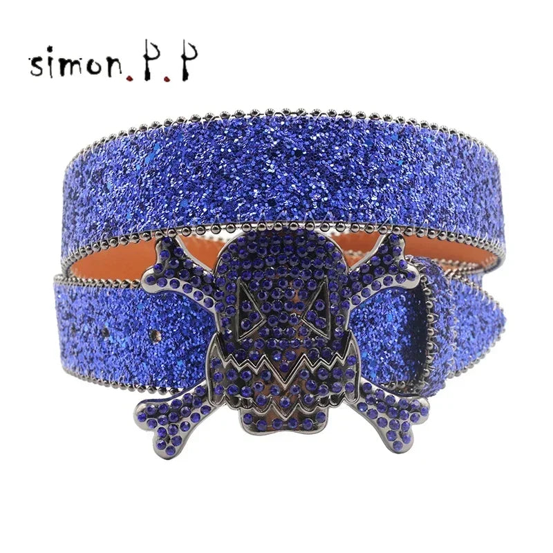 BIG SKULL Rhinestone Western Belts