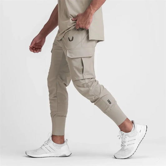 2024 New Men's Cargo Pants Summer Thin Loose Quick-Drying Elastic Leggings Running Training Sweatpants Casual Trend Trousers