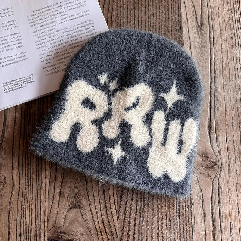 Streetwear letter knitted beanie