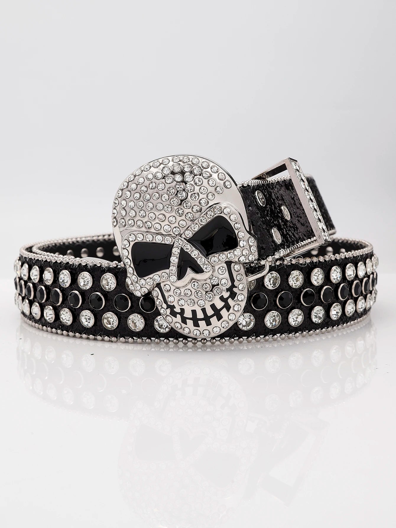 All New Rhinestone Skull Belt Unisex designer