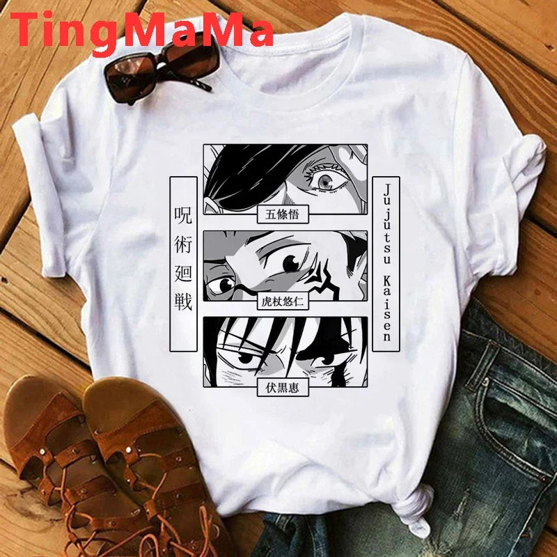 Japanese Anime Jujutsu Kaisen Men T Shirts Itadori Yuji Print Harajuku Tops Ryomen Sukuna Unisex Short Sleeves T-Shirt Male