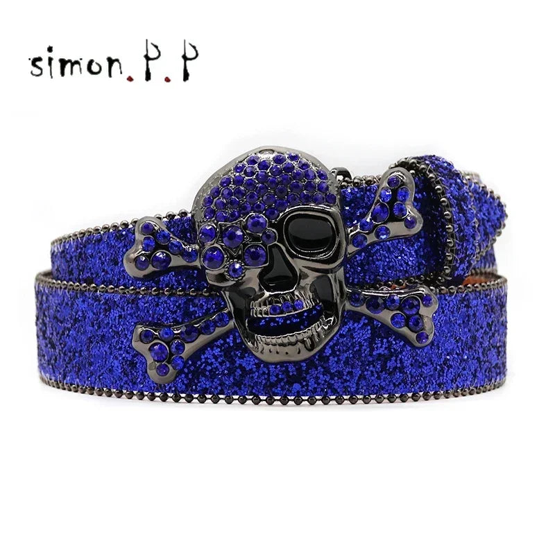 BIG SKULL Rhinestone Western Belts