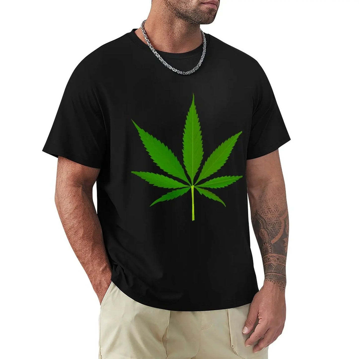 Realistic Weed Symbol T-Shirt Blouse black t shirts tees mens t shirts pack