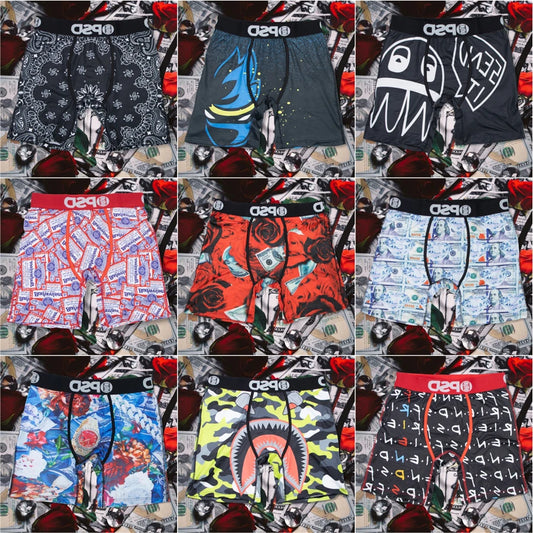 2025 Men Boxer Underwear Breathable Mens Boxershorts Underpants Plus Size Fashion Printed Man Boxers Briefs Trunks