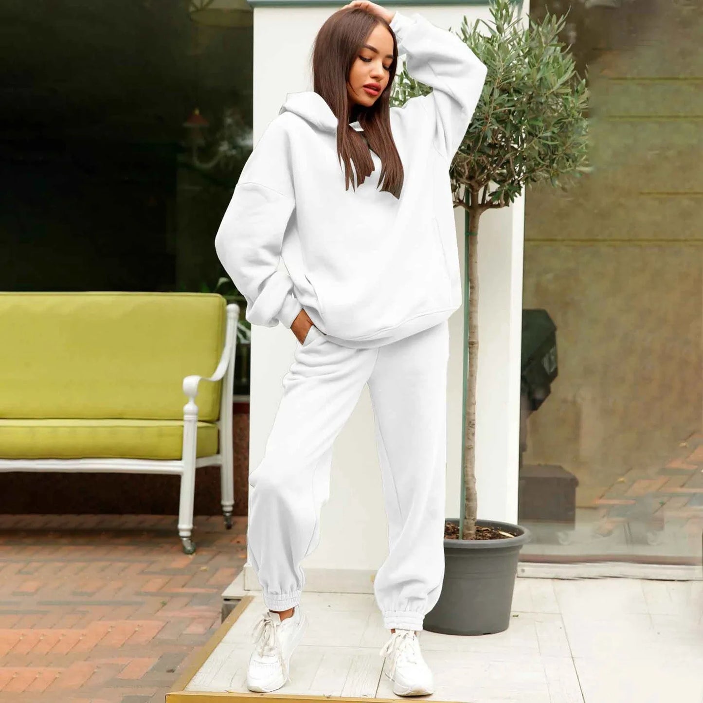 Women's Tracksuit Set 2023 Korean Style Two Piece Set Hoody Top Jogging Pant Training Set Female Sports Track Suits For Fitness